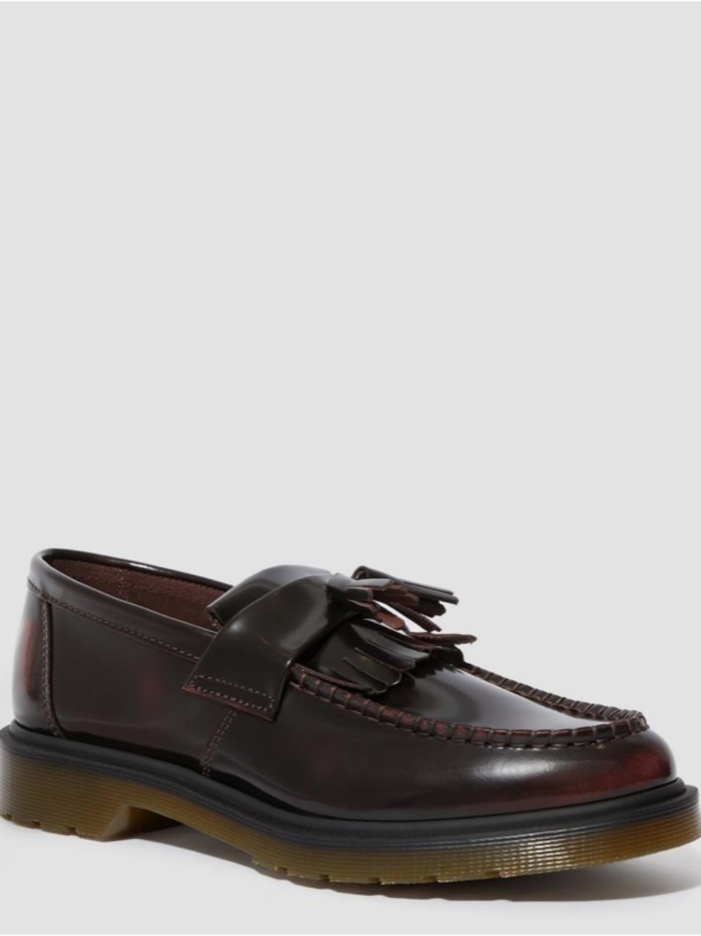 Dr. Martens Arcadia Berry Red Leather Tassel Loafers